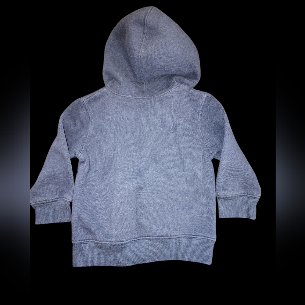 Jumping Beans Gray Striped and Blue Full Zip Hoodie 18m - Picture 3 of 5